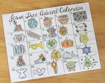 Printable Jesse Tree Advent Calendar for Christmas