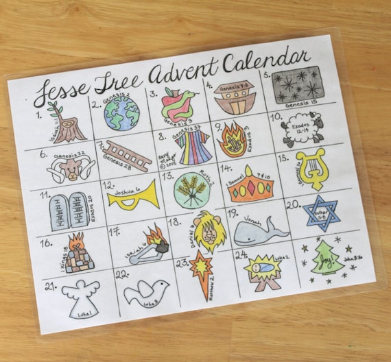 Printable Jesse Tree Advent Calendar For Christmas Etsy Jesse Tree Advent Calendar