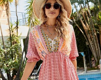 Boho Midi Dress - Etsy