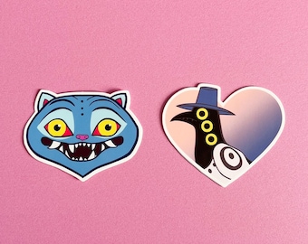 DEMON PETS STICKER Set Vinyl Stickers, choose one or both