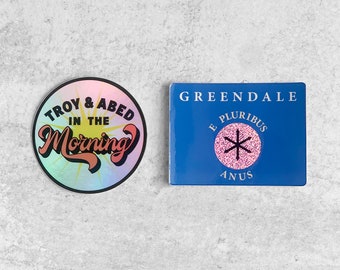 TROY & ABED + GREENDALE Vinyl Stickers, choose one or both!