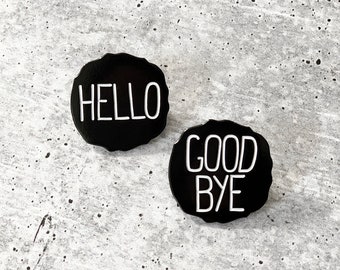 HELLO / GOOD BYE Lapel Pin Set