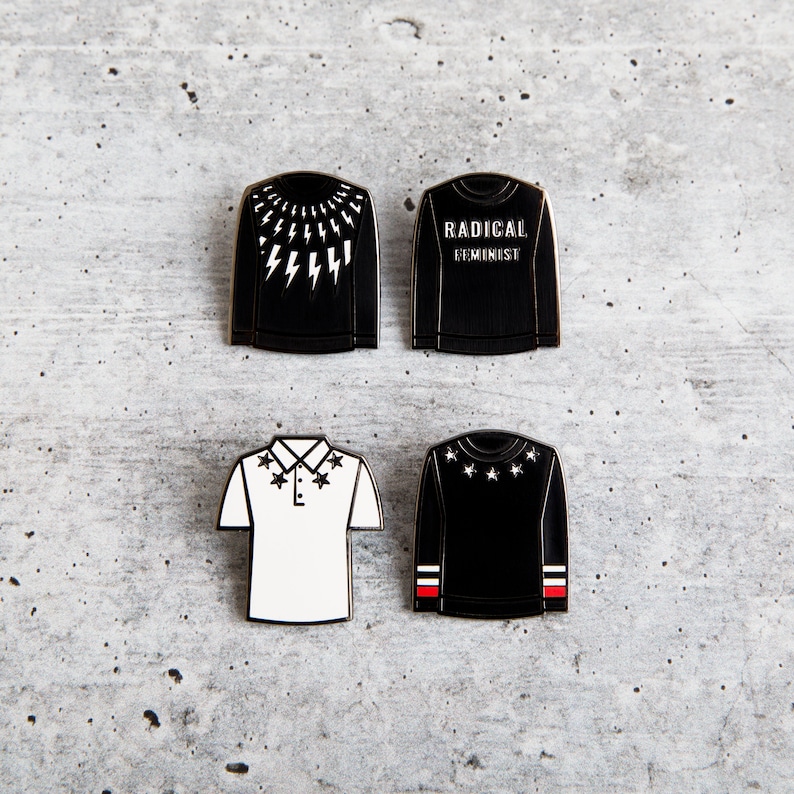 Top 27 Best Schitt's Creek Gifts from Etsy featured by top Seattle lifestyle blogger, Marcie in Mommyland: DAVIDS SWEATERS Lapel pin set ONE OF EACH (4)