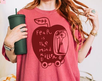 Comfort Colors® Fear Is The Mind Killer Tee, Funny Worm Shirt, Mental Health Tee, Book Lover Gift Shirt