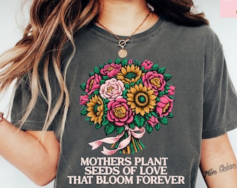 Comfort Colors® Wildflower Mothers Day Shirt, Mothers Plant Seed Of Love Tee, Mama Tee, Gift For Her, Retro Mom, Coquette Mama Bow Tshirt