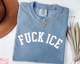 Comfort Colors® Fake Ice Collegiate Shirt, Anti Ice T-Shirt, Abolish Ice Shitr, Chinga La Migra Tee, Kein Mensch ist Illegal Tee
