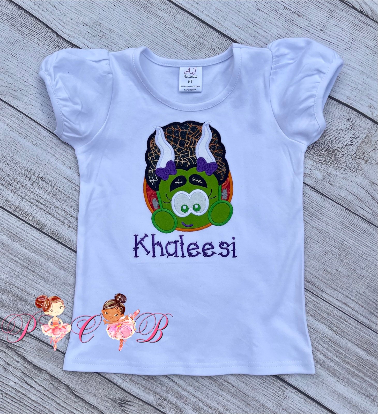 Discover Girls Halloween Shirt, Toddler Halloween Shirt, Embroidered Shirt, Bride Of Frankenstein, Personalized Shirt, by Petals Couture Boutique