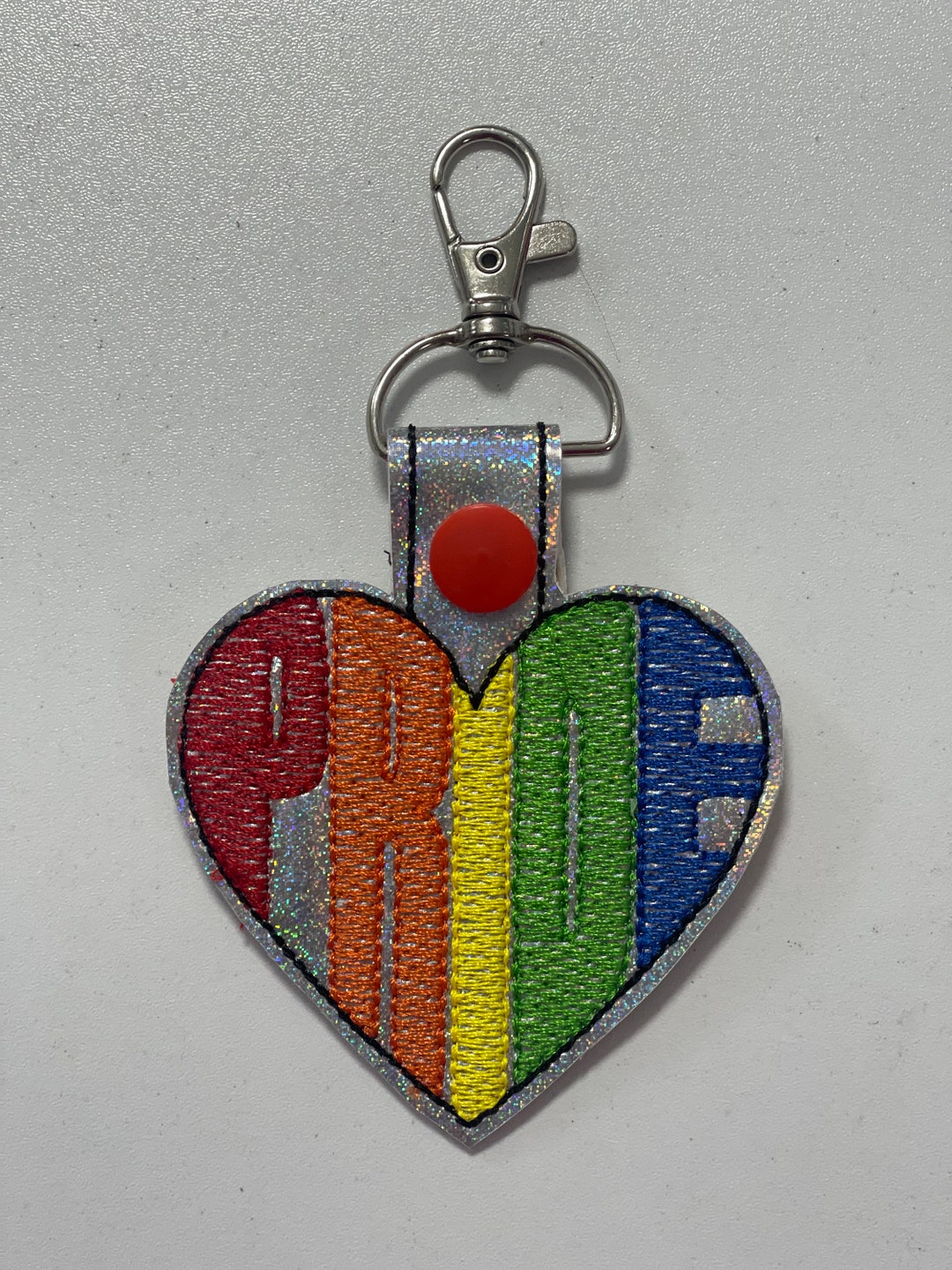 Pride Heart Keychain: Rainbow Colors, Pride Month Gift - Etsy