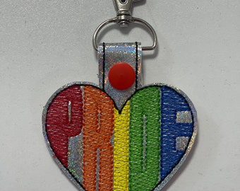 Pride Heart Keychain: Rainbow Colors, Pride Month Gift