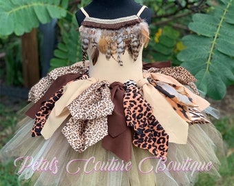 Cave Girl Costume, Halloween Costume For Girls by Petals Couture Boutique