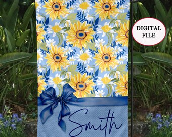DIGITAL FILE, Sublimation Sunflower Garden Flag jpg, Summer Yard Flag Template, Sublimation Gifts, Sunflower Decor