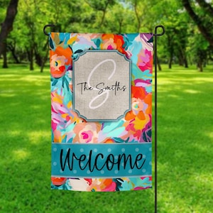 DIGITAL FILE, Floral Sublimation Garden Flag PNG, Spring Digital Flag, Sublimation Yard Flag File, Digital Download, Welcome Garden Flag jpg