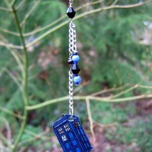 Doctor Who TARDIS Blue & Silver Lariat Necklace image 3