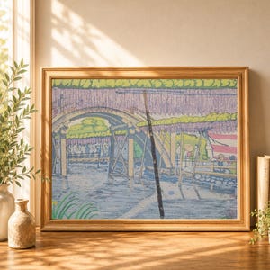 Japanese Woodblock Wisteria Puzzle (120, 252, 500-Piece), Koizumi Kishio Jigsaw | Kameido Tenjin Shrine Art | Vintage Tokyo Landscape
