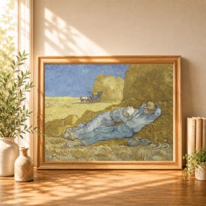 Rompecabezas "La siesta" de Van Gogh (120, 252, 500 piezas) 1890 Bellas Artes | Decoración de campo con pajar amarillo