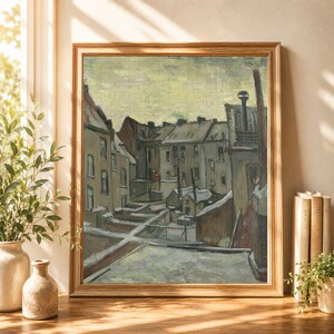 Van Gogh-pussel med hus i snö (110, 252, 520, 1014 bitar), mästerverk med utsikt över vinterträdgården | Unik konstsamlargåva