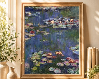 Claude Monet Water Lilies No.4 Jigsaw Puzzle (120, 252, 500-Piece), Famous Art Jigsaw, Gift for Art Lovers, Impressionist Art Gift