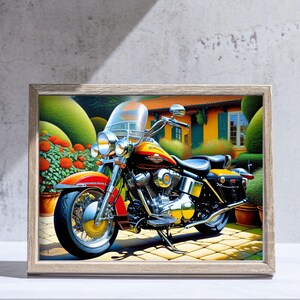 American Classic Motorcycle Jigsaw Puzzle (120, 252, 500-Piece), Retro Harley-Style Jigsaw for Adults, Vintage Garage Wall Art Gift