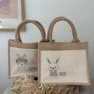 Personalized Easter basket for children - Jute bag - Easter basket - Boy - Girl - Easter gift