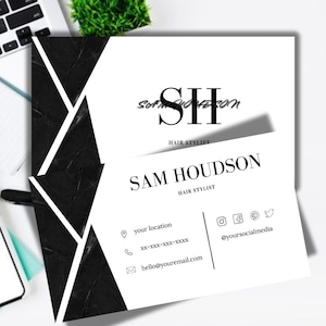 Business Card Template, Black Marble Business Cards, Chic Business Card, Elegant Business, Editable Business Card, Printable Business