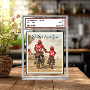 Placa acrílica personalizada de Motocross n.° 1 para padre e hijo, regalo para el Día del Padre para amantes de las motos de cross y las carreras.