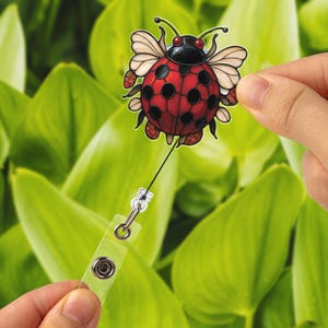 Porta badge a forma di coccinella, porta badge retrattile, simpatico porta badge a forma di insetto, regalo di compleanno per infermieri, insegnanti, impiegati