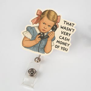 Bobine de badge drôle, porte-cartes d'identité pas très liquide, clip meme vintage, cadeau de bureau sarcastique, accessoire d'humour rétro, tour de cou pour infirmière