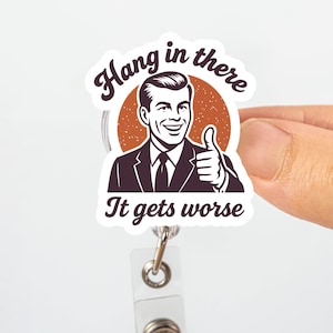 Bobine de badge amusante, porte-carte d'identité à suspendre, clip pour badge humour noir, cadeau pour collègues, accessoire d'infirmière, tour de cou étudiant sarcastique rétro