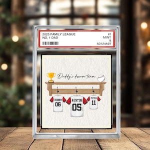 Targa in acrilico 2D con carte da collezione "Ballboard No. 1 Dad Man & Kids", regalo per la festa del papà, regalo personalizzato per la festa del papà per papà amanti del baseball.