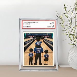 Personalisierte Bowling-Kartenfigur Acrylblock-Plakette, Vatertagsgeschenk, Sport-Andenken für Nr. 1 Vater, individuelles Geburtstagsgeschenk für ihn
