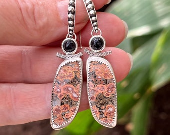 Ocean Jasper Earrings, Sterling Silver Jasper Earrings, Unique Artisan Handmade Jewelry