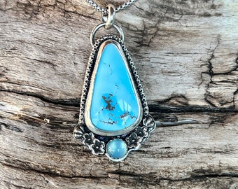 Golden Hills Lavender Turquoise Necklace, Sterling Silver Turquoise Necklace For Women, Unique Artisan Handmade Jewelry