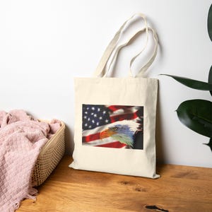 Bald Eagle Tote Bag – Majestic Wildlife Canvas Bag – American Spirit Shopper
