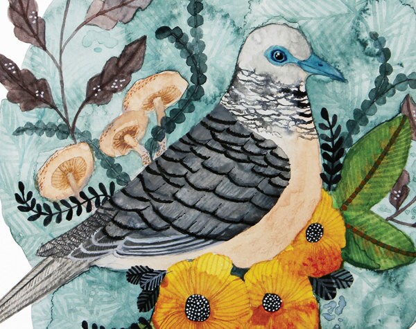 Peaceful Dove Art Print 8x10 | Etsy