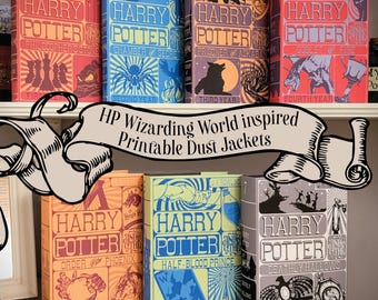 Inoffizielle HP UK Paperback Dust Jackets für Kinder - Inspiriert von der Zauberwelt - Printable Digital Download