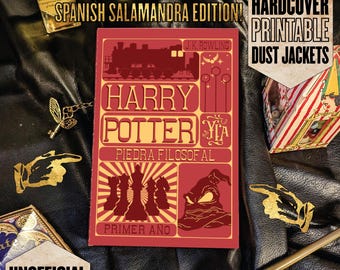 Inoffizielle HP Spanische Salamandra Hardcover Dust Jackets - Inspiriert von der Zauberwelt - Printable Digital Download