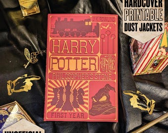 Inoffizielle HP Hardcover-Staubjacken für Kinder in Großbritannien - Inspiriert von der Zauberwelt - Printable Digital Download