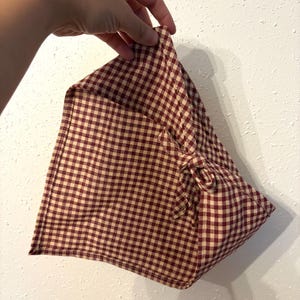 Fall/autumn gingham print hair bandana. Cottage core girly hair kerchief. Handmade gift for girl, gift for her. 2025 hair accessories.