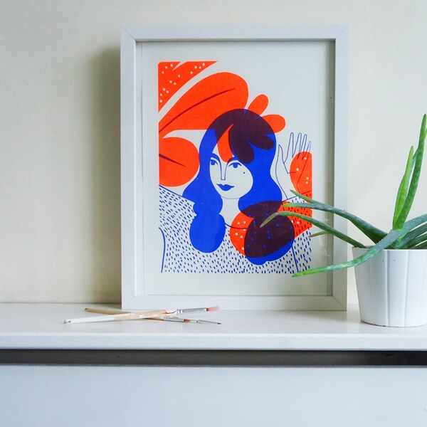Plants – Neon Orange & Blue