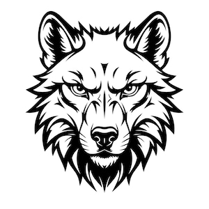 Wolf Head Silhouette, Png, Ai, Svg, Eps, Full Editable, High Quality Design for Mugs Stickers T-Shirts, DIY Projects, for Commercial Use