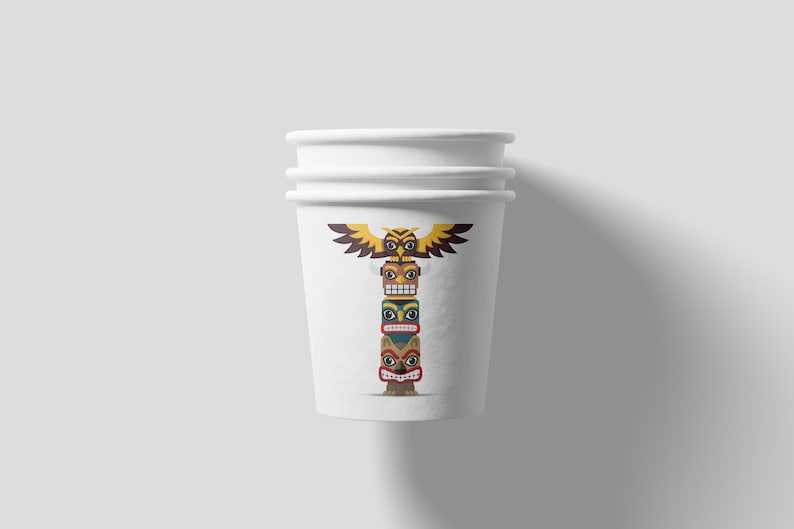 Colorful American Totem Pole Clipart, Tribal Carved Poles Png, Svg, Ai ...