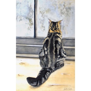 Biglietto di auguri con gatto soriano dai miei acquerelli originali