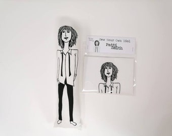 PATTI SMITH Sew Your Own Doll Kit, Music Fan, Gift, Just Kids, Craft, 70s, Rock Music, Feminist.