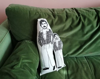 Pedro Pascal Inspired Illustrated Cushion