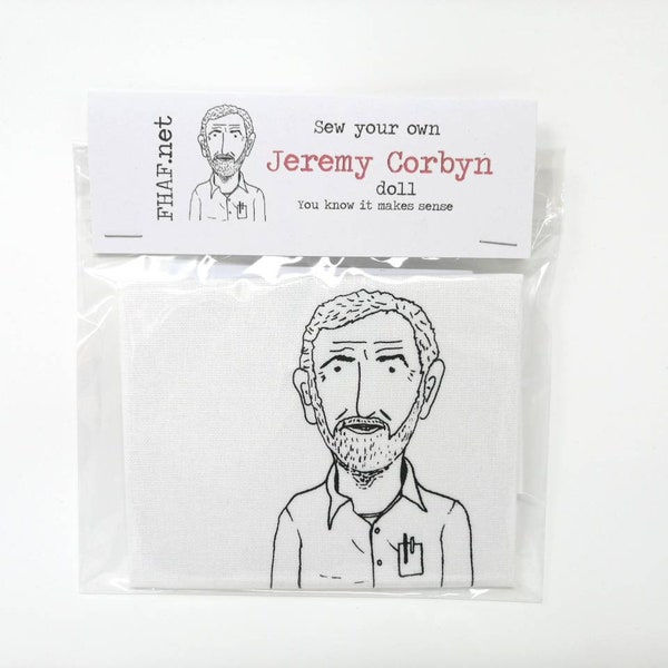 JEREMY CORBYN Sew Your Own Doll Kit, Politics, Labour, Socialism, Gift, Election, Leftist, Left Wing.