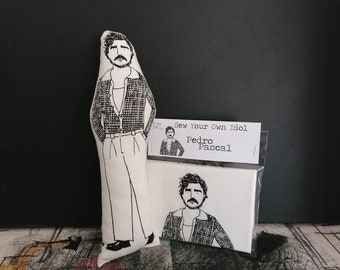 Pedro Pascal Inspired Illustrated Sew Your Own Doll Kit