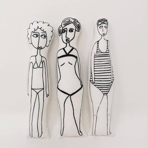 SWIMMER dolls Sew Your Own Doll Kit - Set Of 3 - Sea Swimming Gift, Feminist, Women, Ocean, Craft.