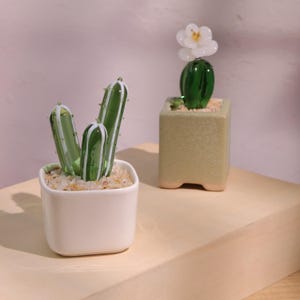 Graduation Gift Handmade Glass Succulents,Glass Potted Plants,Mini Glass Plants,Glass Flower,Stained glass Plants,Housewarming gift