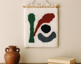 Handmade Wool Wall Hanging – Modern Abstract Textile Art | Minimalist Fiber Wall Decor