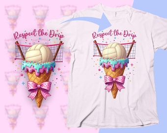 Cornet de crème glacée volley-ball PNG : sublimation sportive PNG (téléchargement numérique)